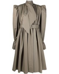 Balenciaga - Pleated Gabardine Trench-coat Dress - Lyst