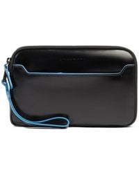 Piquadro - Leather Wrist-Strap Clutch Bag - Lyst