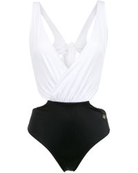 Brigitte Bardot Luna cut out swimsuit - Bianco