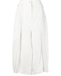 Sacai - Front-slit Midi Pleated Skirt - Lyst