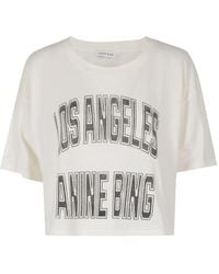 Anine Bing - Johnny Cropped T-Shirt - Lyst