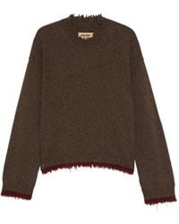 Uma Wang - Distressed-Effect Ribbed-Trim Sweater - Lyst