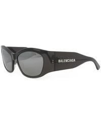 Balenciaga - Logo-Print Oversize Sunglasses - Lyst
