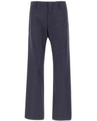 MM6 by Maison Margiela - Fringed-Edge Wool Trousers - Lyst