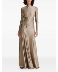 MOOS STUDIO - Ring-Detail Long-Sleeved Maxi Dress - Lyst