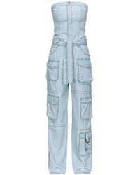 Pinko - Bustier-Jumpsuit Baby, Helle Bleached-Waschung - Lyst