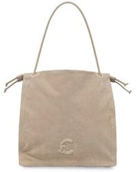 Coccinelle - Calf Suede Logo-Patch Tote Bag - Lyst