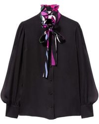 PUCCI - Seidenhemd Mit Logo-Print - Lyst