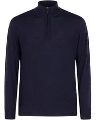 Canali - Maglione A Collo Alto Con Zip - Lyst