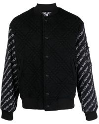Versace - Contrast-sleeve Quilted Bomber Jacket - Lyst