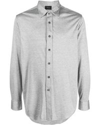 Brioni - Mélange-effect Button Shirt - Lyst