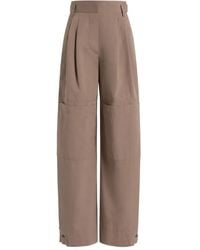 Alberta Ferretti - Pleated Panel Trousers - Lyst