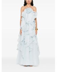 floral off the shoulder midi dress Winona Blue Floral Off Shoulder Midi Dress Sydney
