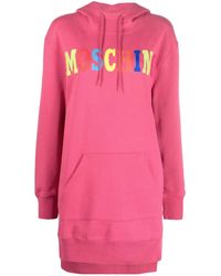 Moschino - Logo-Print Hooded Dress - Lyst