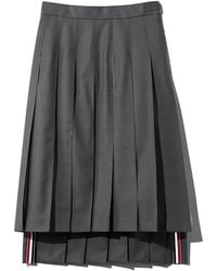 Thom Browne - Pleated Midi Skirt - Lyst
