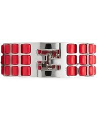 Fendi - Ff Motif Leather-Panelled Bracelet - Lyst