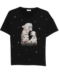 Liu Jo - T-Shirt With Print And Jewel Embroidery - Lyst