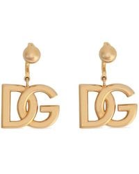 Dolce & Gabbana - ゴールド 'Dg' Logo ピアス - Lyst