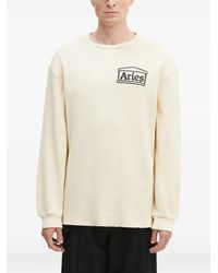 Aries - Logo Waffle-Pattern Sweatshirt - Lyst