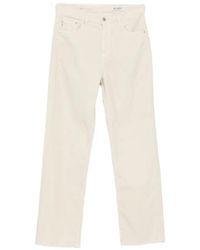 AG Jeans - Brinley Logo-Patch Straight-Leg Jeans - Lyst