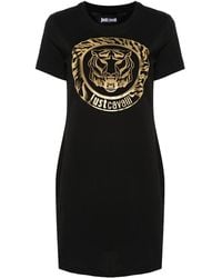 Just Cavalli - Tiger Head-Print T-Shirt Dress - Lyst