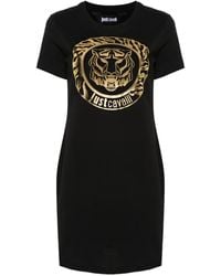 Just Cavalli - Tiger Head-Print T-Shirt Dress - Lyst
