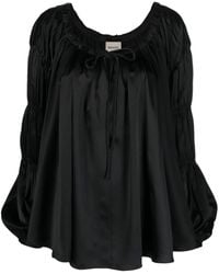 KHAITE - Lenny Scoop-Neck Silk Blouse - Lyst