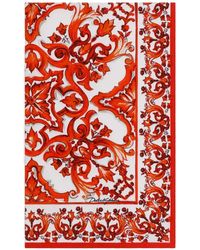 Dolce & Gabbana - Majolica-Print Terry Beach Towel - Lyst