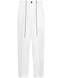 Low Brand - Drawstring-Waist Pressed-Crease Trousers - Lyst