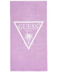 Guess - Logo-Print Palm-Tree Beach Towel - Lyst