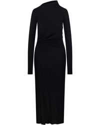Sportmax - Asymmetric-Neck Gathered Day Dress - Lyst