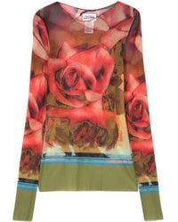 Jean Paul Gaultier - The Red Roses メッシュトップ - Lyst