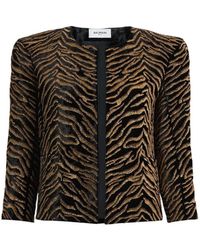 Balmain - Velvet Jacket With Tiger Embroidery - Lyst