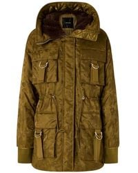 Pinko - Abrigo Con Capucha Y Estampado Militar - Lyst