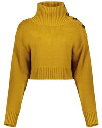 Yves Salomon - Cropped-Pullover Mit Stehkragen - Lyst