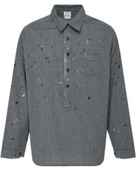 Visvim - Kariertes Hemd Mit Farbklecks-Print - Lyst