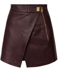Elisabetta Franchi - アシンメトリー レザーミニスカート - Lyst