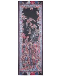 Etro - Modal And Cashmere Scarf With Placed Parrot Print And Paisleys - Lyst