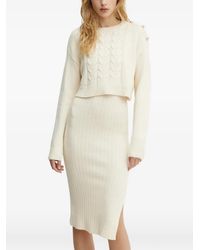 Morgan - Knitted Midi Dress And Sweater Set - Lyst