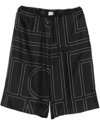 TOTEME - Monogram-Print Shorts - Lyst