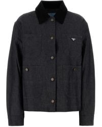 Prada - Jacke mit aufgesetztem Kragen - Lyst