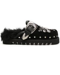 Toga - Studded Faux-fur Mules - Lyst