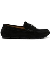 Versace - Medusa Head Suède Loafers - Lyst