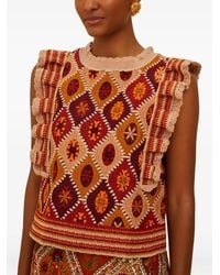 FARM Rio - Top de ganchillo sin mangas con volantes - Lyst