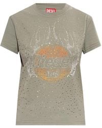 DIESEL - T-Maggy-Cry Crystal-Embellished Graphic-Print T-Shirt - Lyst