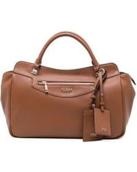 Guess - Grained Leather Tote Bag - Lyst