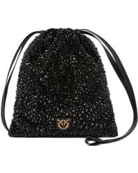 Pinko - Crystal-Embellished Drawstring Clutch - Lyst