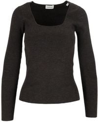 P.A.R.O.S.H. - Ribbed-Knit Square-Neck Sweater - Lyst