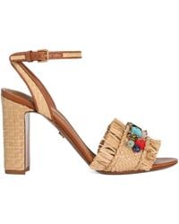 Dolce & Gabbana - Raffia Embellished Heeled Sandals 90 - Lyst