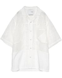 Yoshio Kubo - Mesh-Panelled Patchwork Shirt - Lyst